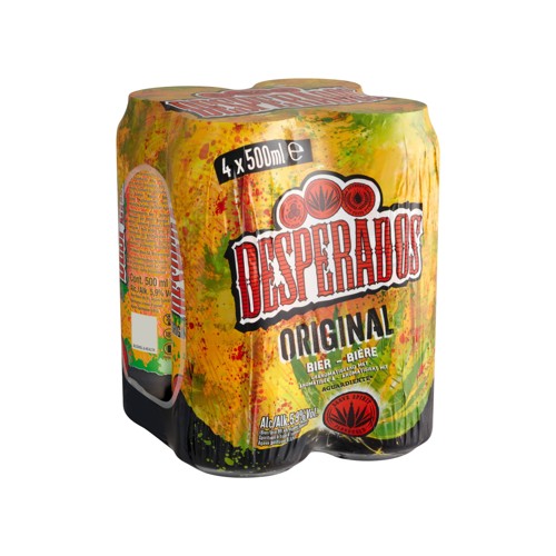 Desperados Bière Tequila 5.9% ALC 4 x 50 cl Canette