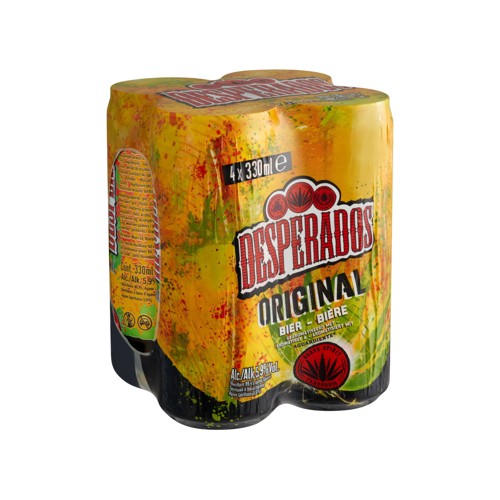 Desperados Original Bière Aromatisée avec Tequila 4 x 330 ml