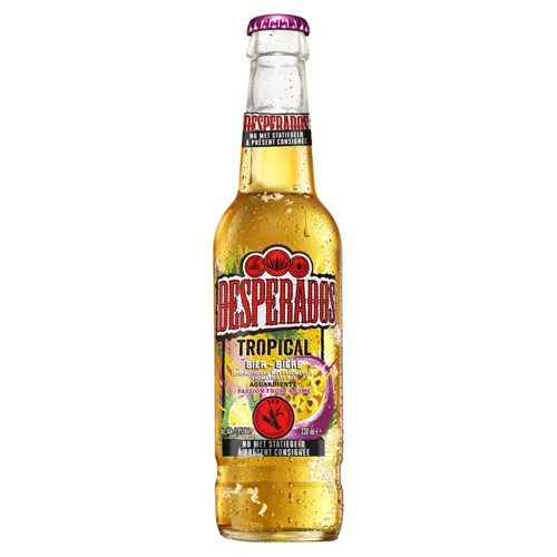 Desperados Tropical Bier Gearomatiseerd met Passion Fruit & Lime Rum Flavoured Fles 330 ml