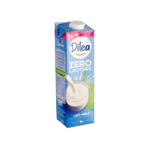 Dilea Zero Lactose Melk Halfvol 1 L