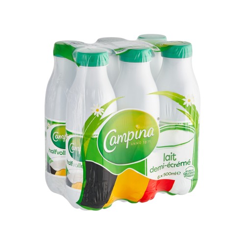 Campina Lait Demi-Écrémé 6 x 500 ml