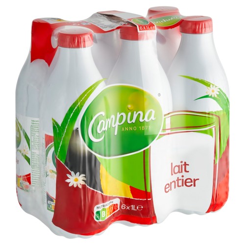 6x Campina Volle Melk PET 1L