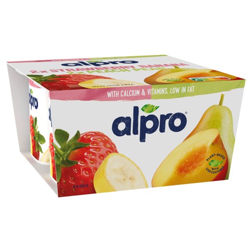 Yaourt végétale Fraise-Banane Pêche-Poire 4x125 g