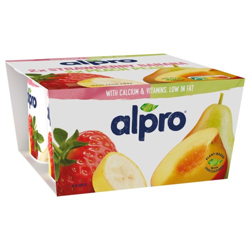 Alpro Yoghurt Aardbei-Banaan 4x125g
