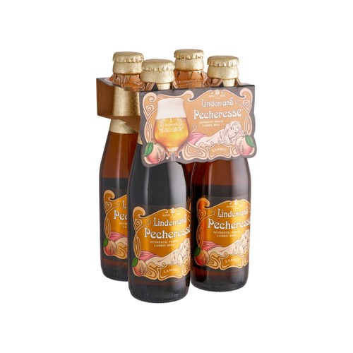 Lindemans Pecheresse Authentic Peach Lambic Beer Bouteilles 4 x 25 cl