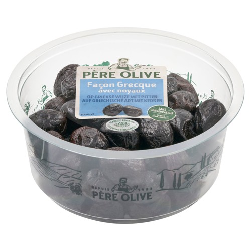 PO Zwarte Griekse Olijven 200g