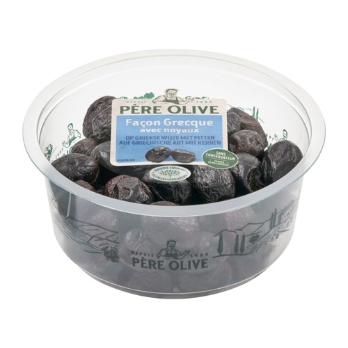 PO Zwarte Griekse Olijven 200g