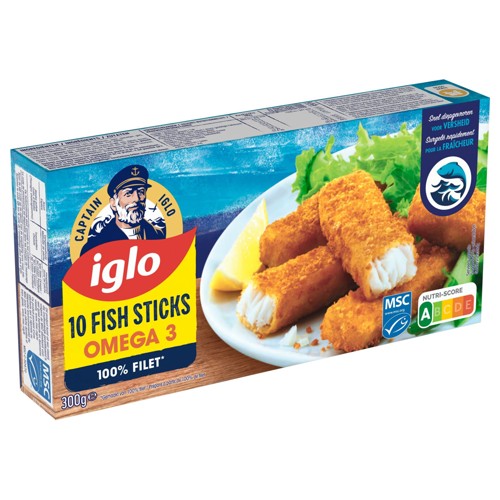 Captain Iglo Fish Sticks Omega 3 10 Pièces 300g