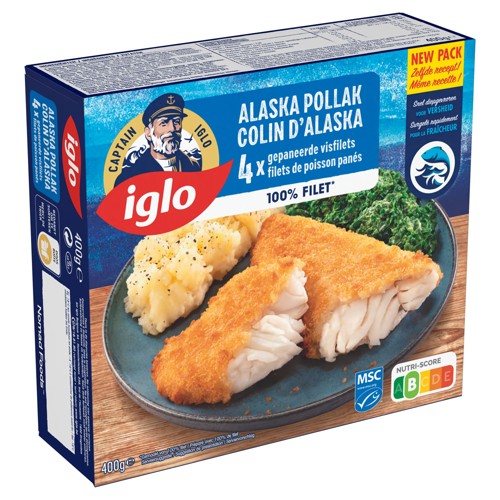 Captain Iglo 4 Breaded Alaska Pollock Fillets 400 g