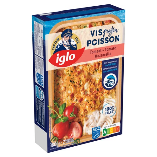 Captain Iglo Fish Gratin Tomato Mozzarella 380 g