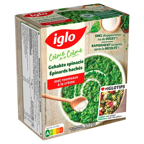 Iglo Crème de la Crème Épinards Hachés à la Crème 450 g