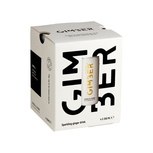 Gimber Pétillante au Gingembre avec Citron, Herbes & Épices 4 x 250 ml