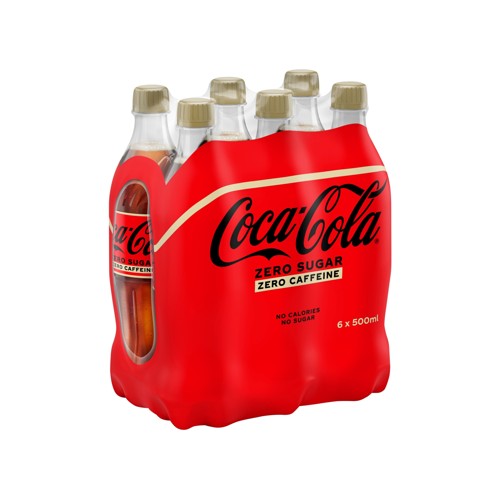 Coca-Cola Zero Sugar Zero Caffeine Coke Soft drink 6 x 500 ml