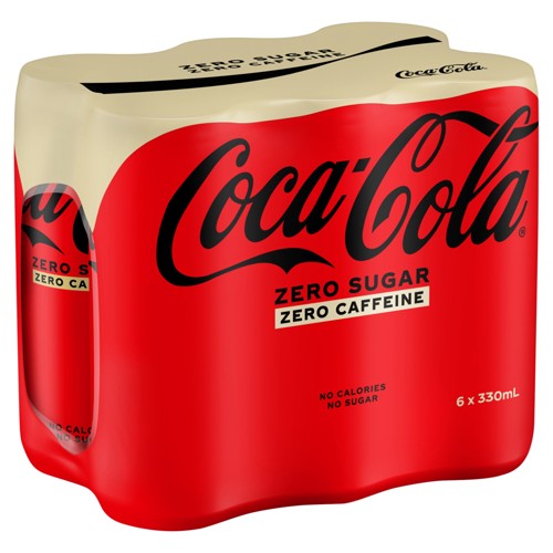 Coca-Cola Zero No Caffeine Coke Soft drink Canette 6 x 330 ml