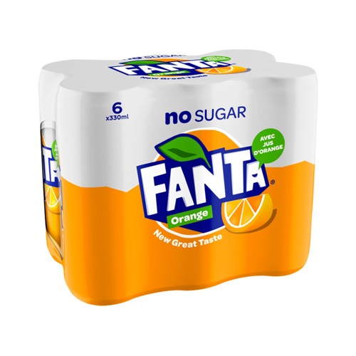 FANTA ZERO ORANGE Lemonade SLEEKCAN 330 ML X 6