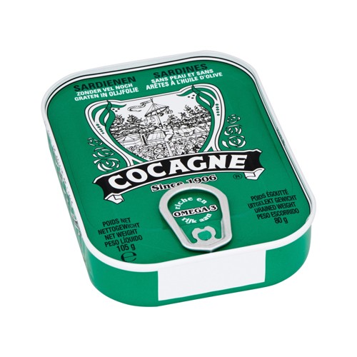 Cocagne Sardines Sans Peau et Sans Arêtes à l''Huile d''Olive 105 g