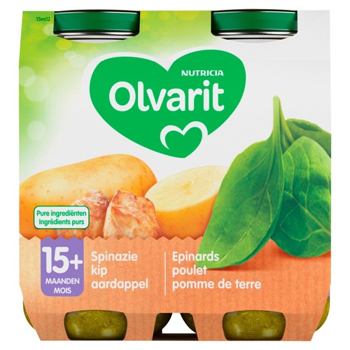 2X OLVARIT SPINAZIE MET VLEES 250G