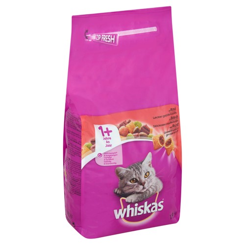 Droge Voeding Whiskas Onweerstaanbare Gevulde 1+ Jaar Kattenvoeding met Rund 1,9 kg