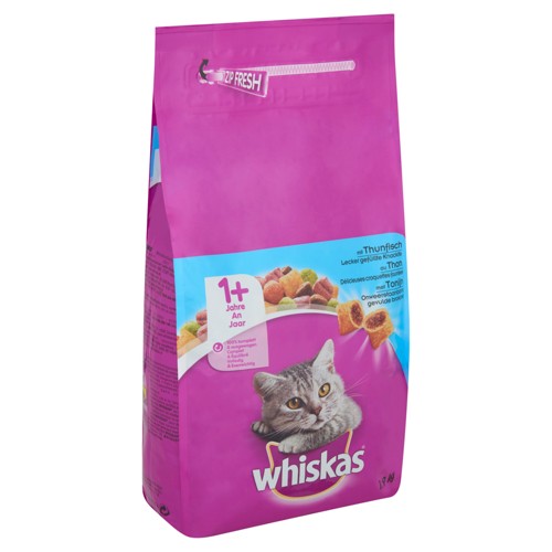 Whiskas Kattenvoeding Onweerstaanbare Gevulde 1+ Jaar Droge Voeding Brokjes met Tonijn 1,9 kg