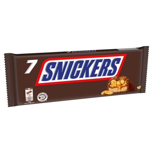 Snickers Barres de chocolat au lait et cacahuètes paquet de 7