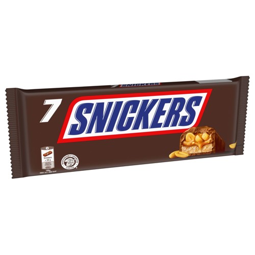 Snickers Barres de chocolat au lait et cacahuètes paquet de 7