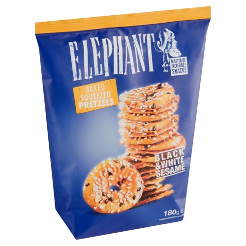 Elephant Pretzel Black & White Sesame 180 g