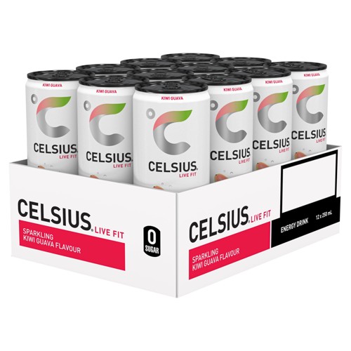 Celsius Live Fit Energy Drink Sparkling Kiwi Guava Flavour 12 x 250 ml