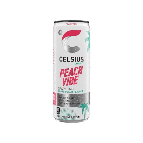 Celsius Live Fit Peach Vibe Sparkling White Peach Flavour 250 ml