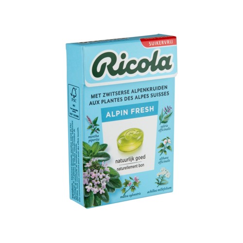 Ricola Alpin Fresh Suikervrij Box 50g