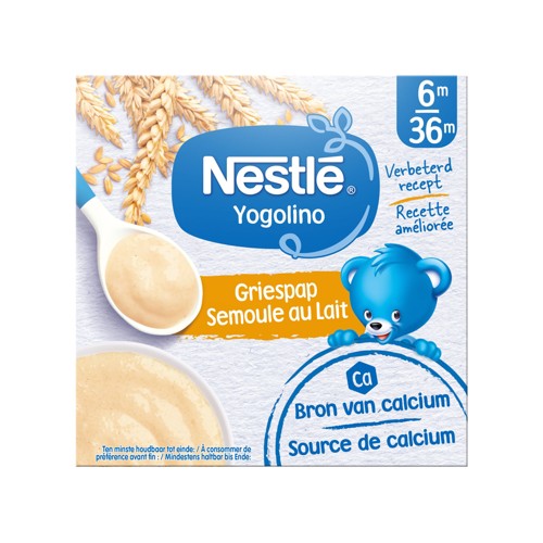 NESTLÉ Yogolino Laitage Semoule au Lait dès 6 mois 4x100g