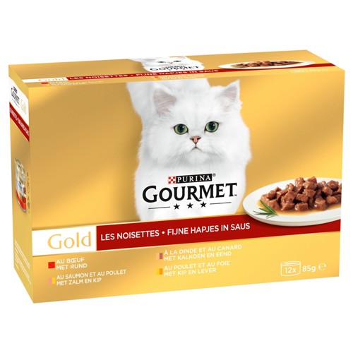 Gourmet Gold Aliment Chat Les Noisettes en Sauce 12x85g