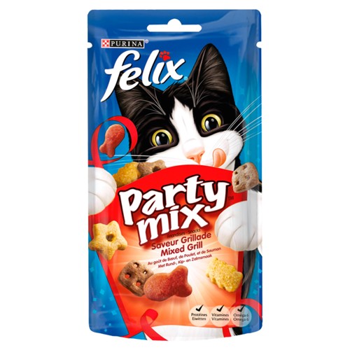 Felix Friandises Chat Party Mix Saveur Grillade 60g