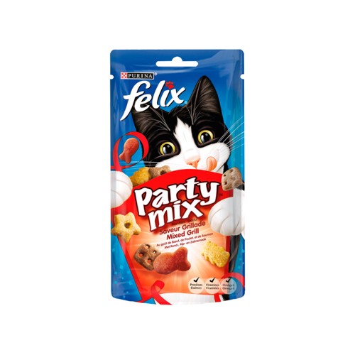 Felix Friandises Chat Party Mix Saveur Grillade 60g