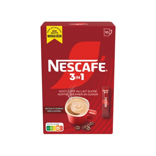 Nescafé 3in1 Goût Café au Lait Sucré 10 x 16.5 g