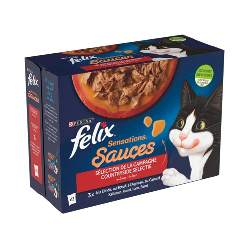 Felix Aliment Chat Sensations Sauces Sélection de la Campagne in Saus 12x85g