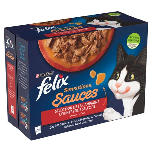 Felix Aliment Chat Sensations Sauces Sélection de la Campagne in Saus 12x85g