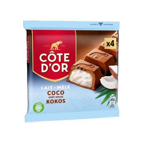 Côte d''Or Barres Chocolat Au Lait Coco 176g