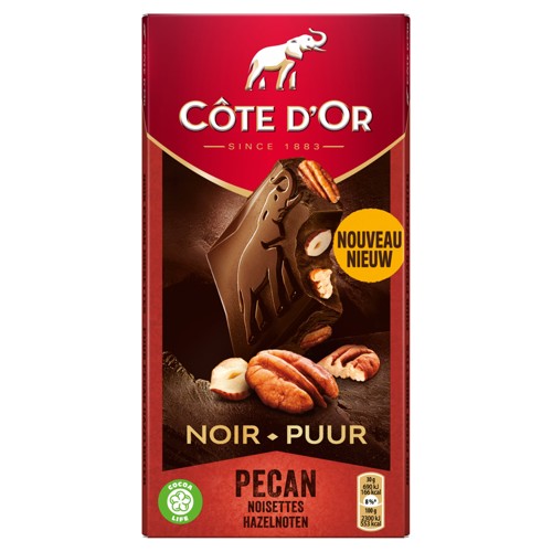 Côte d''Or Bloc Tablette De Chocolat Noir Noisettes & Pécan 180 g