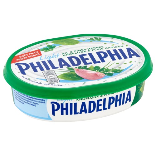 Philadelphia Spécialité au fromage frais Ail & Fines Herbes Light, barquette 185 g