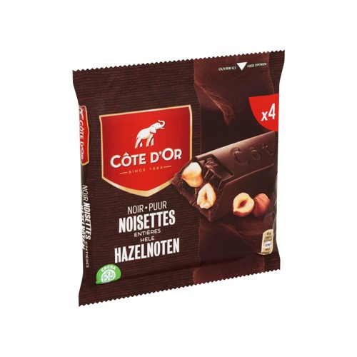 Côte d''Or Barres De Chocolat Noir Aux Noisettes Entières 4-Pack
