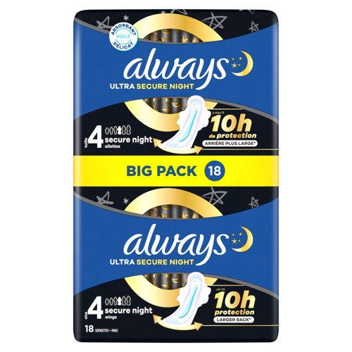 Always Ultra  Serviettes Menstruelles Secure Night (taille 4)