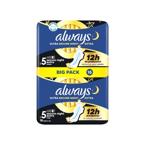 Always Ultra  Serviettes Menstruelles Secure Night Extra (taille 5)