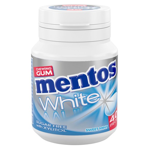 Mentos Chewing Gum White Sweet Mint Sugar Free with Xylitol 40 Stuks 60 g