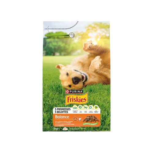 Friskies Aliment Chien Adulte Balance Croquettes au Poulet et Légumes 3kg