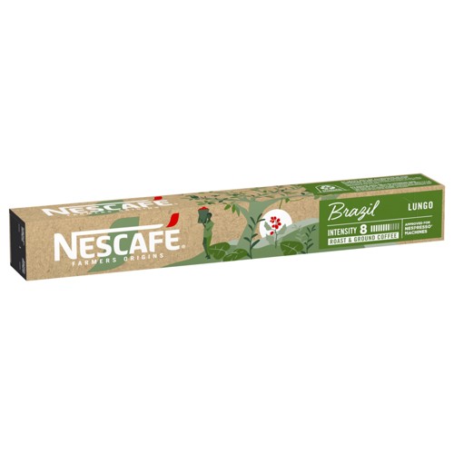 Nescafé Farmers Origins Brazil Lungo Roast Ground Coffee 10 Pièces 44g