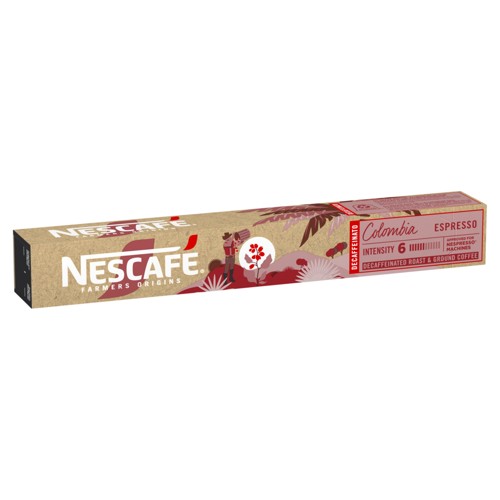 Nescafé Farmers Origins Colombia Espresso Decaffeinated Roast & Ground Coffee 10 Pièces 53 g