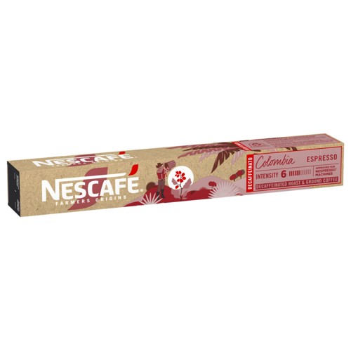 Nescafé Farmers Origins Colombia Espresso Decaffeinated Roast Ground Coffee 10 Pièces 53 g