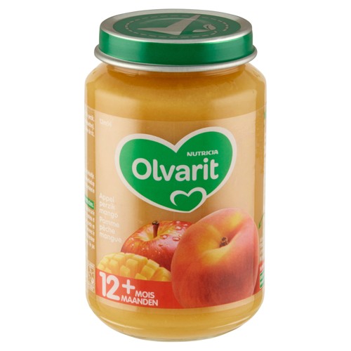 Olvarit Compote De Fruits Bébé Pomme Pêche Mange Dès 12 Mois 200g