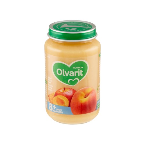 Olvarit Compote De Fruits Bébé Pomme Pêche Biscuit Dès 8 Mois 200g