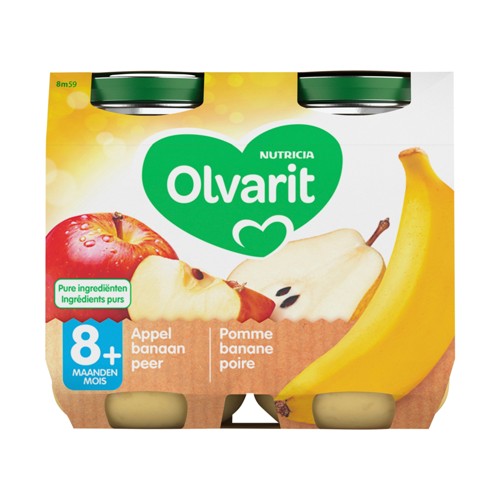 Olvarit Panade Pomme Banane Poire 8+ Mois 2x200 g